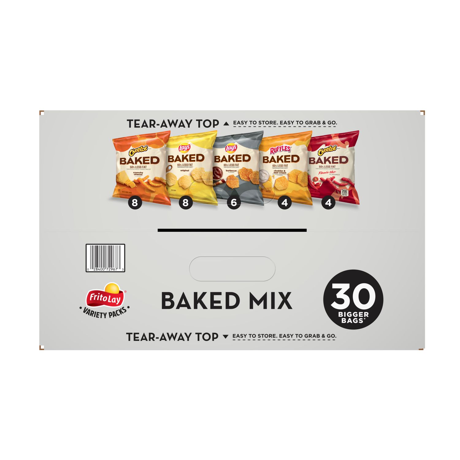 FritoLay Baked Variety Pack, Lay’s Regular/Lay’s BBQ/Cheetos/Ruffles