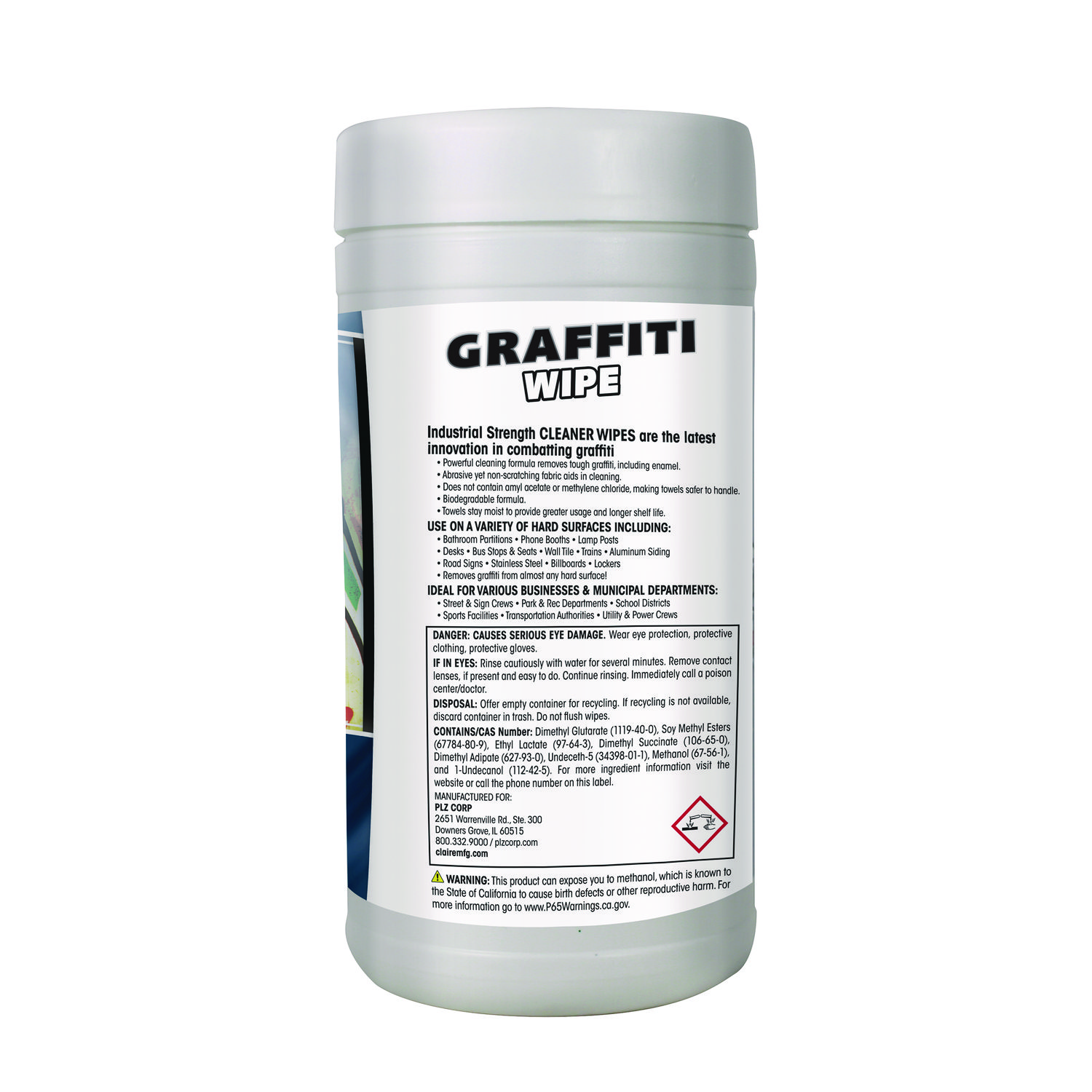 Claire® Graffiti Wipe, 1Ply, 12 x 9.5, Mild Scent, Purple, 6/Carton