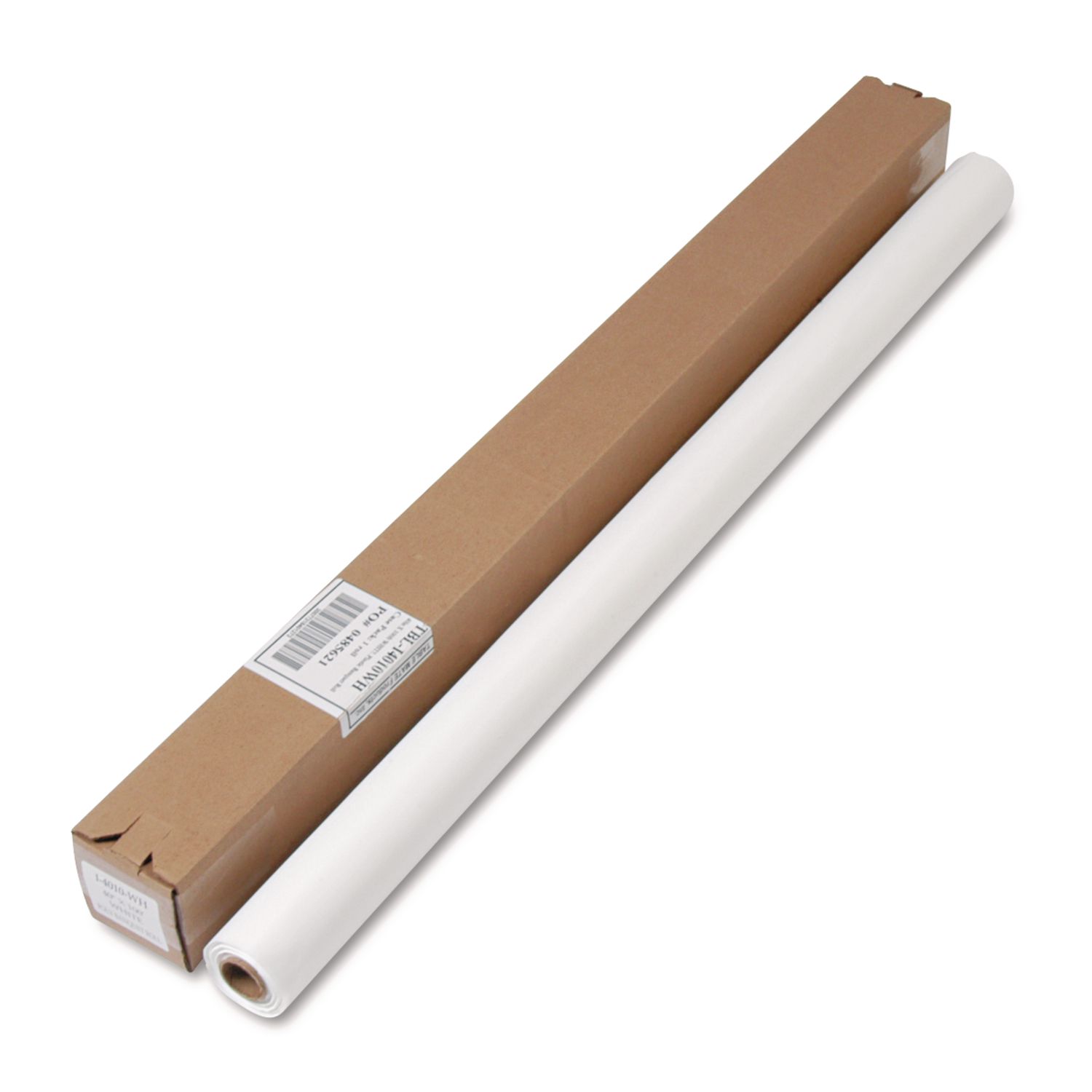 Table Set Plastic Banquet Roll, Table Cover, 40" x 100 ft, White Zerbee