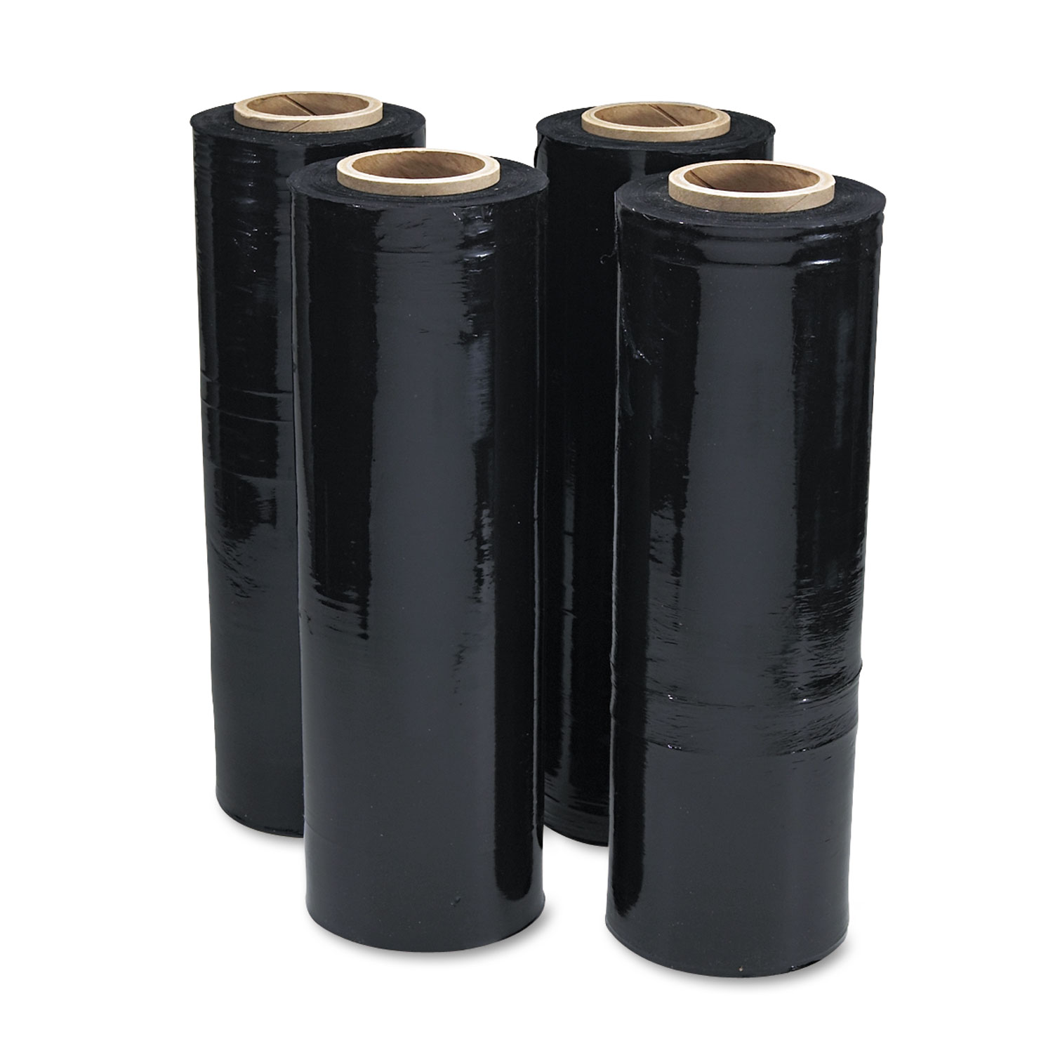 Black Stretch Film, 18" x 1,500 ft Roll, 20 mic (80Gauge), 4/Carton
