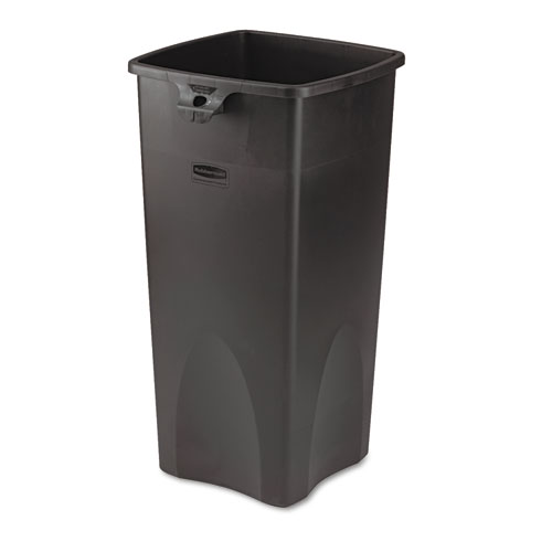Dove Technologies Untouchable Square Waste Receptacle, Plastic, 23 gal, Black