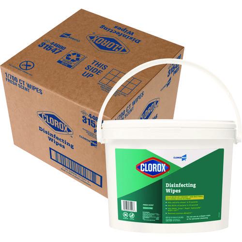 Disinfecting Wipes, 1Ply, 7 x 8, Fresh Scent, White, 700/Bucket