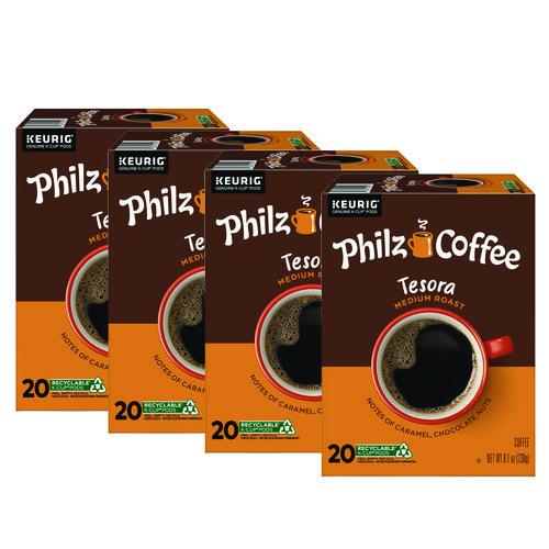 Tesora K Cups, 80/ Carton Caffeinated Philz Coffee