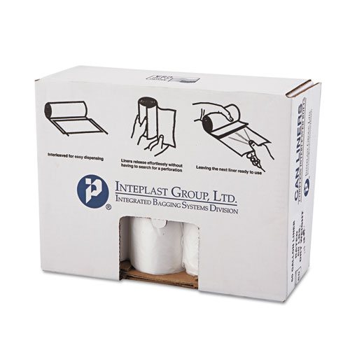 HighDensity Commercial Can Liners Value Pack, 60 gal, 14 mic, 38" x 58", Clear, 25 Bags/Roll, 8