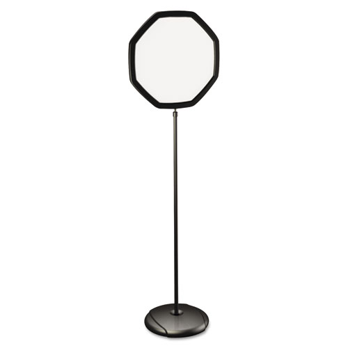 Floor Stand Sign Holder, Octagon 16x16 sign, 66" high, Black Frame