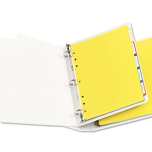 HeavyDuty Plastic Dividers with Multicolor Tabs and White Labels , 5