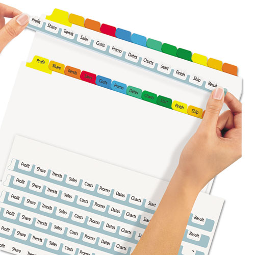 Avery 11405 Print & Apply Clear Label Dividers w/Color Tabs, 12Tab