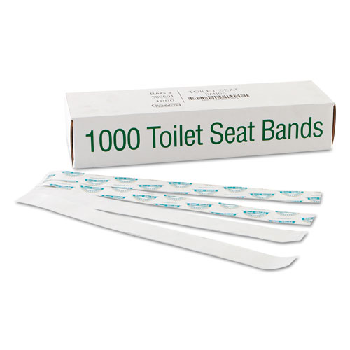 Sani/Shield Printed Toilet Seat Band, 16 x 1.5, Deep Blue/White, 1,000