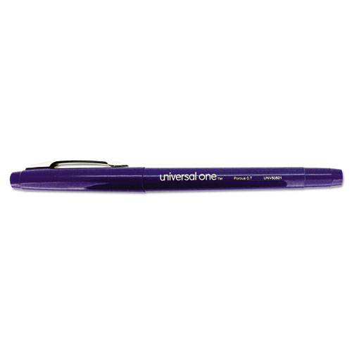 Universal™ Porous Tip Stick Pen, Blue Ink, Medium, Dozen National