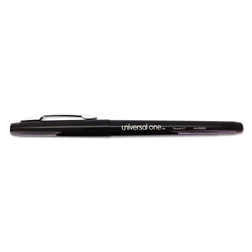 Universal™ Porous Tip Stick Pen, Black Ink, Medium, Dozen National