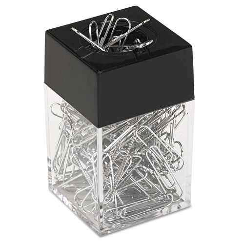 Paper Clips with Dispenser, Small (No. 1), Silver, 100 Clips