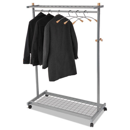 Alba Garment Racks, TwoSided, 2Shelf Coat Rack, 6 Hanger/6 Hook, 44