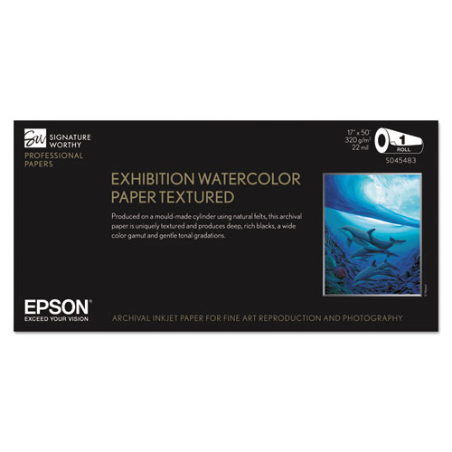 Epson® Exhibition Textured Watercolor Paper Roll, 17" x 50 ft, White National Everything Wholesale
