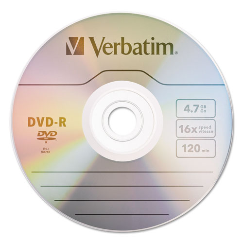 DVD R Recordable Disc, 4.7 GB, 16x, Spindle, Silver, 100/ Pack CDs