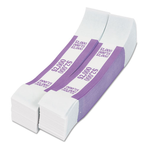 Currency Straps, Violet, 2, 000 in 20 Bills, 1000 Bands/ Pack Cash
