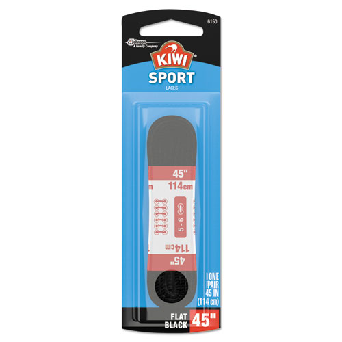 KIWI® Flat Sport Laces, Black, 45 in., 48/Carton National Everything