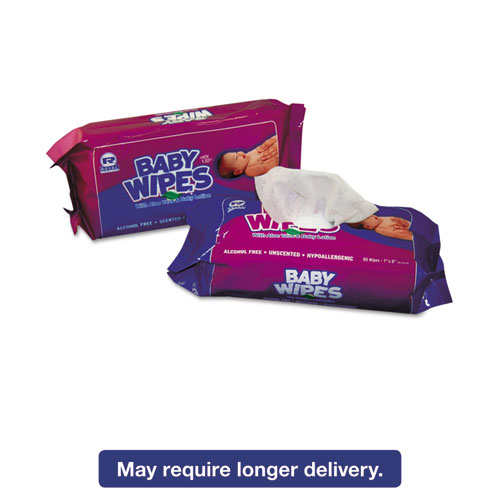 Royal Baby Wipes Refill Pack, Scented, White, 80/Pack, 12 Packs/Carton