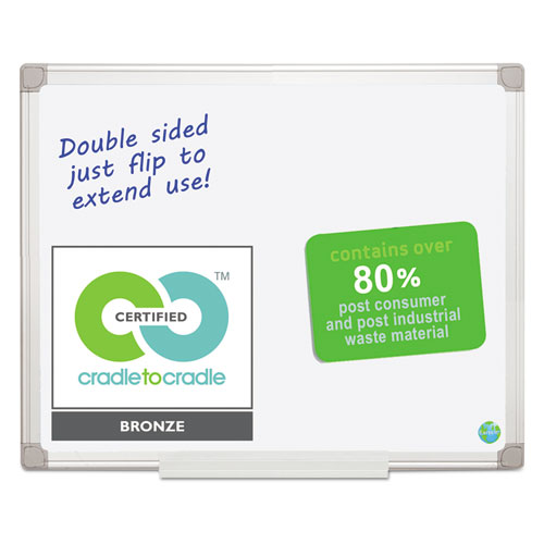 MasterVision Earth EasyClean Dry Erase Board, White/Silver, 24x36