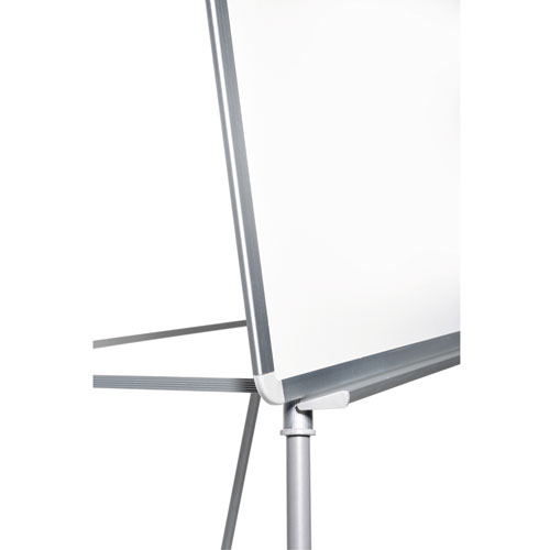 Silver Easy Clean Dry Erase QuadPod Presentation Easel, 45" to 79