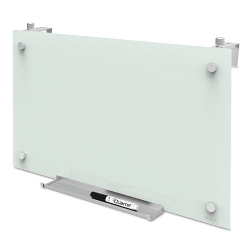 Infinity Glass Dry Erase Cubicle Board, 30" x 18", White Surface