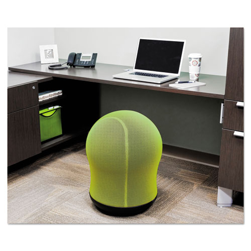 Zenergy Swivel Ball Chair, Backless, Supports Up to 250 lb, Green Seat, Black Base, Ships in 13