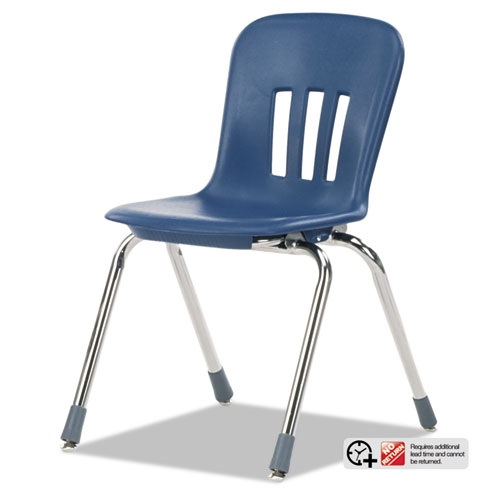 Virco® Metaphor Series Classroom Chair, 161/2" Seat Height, Navy Blue/Chrome, 4/Carton