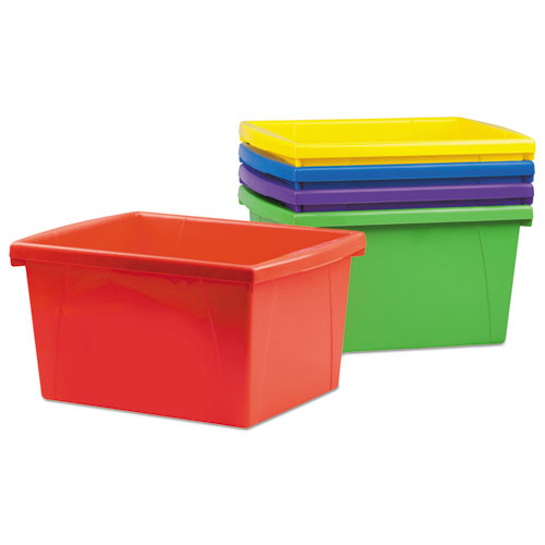 Storex Storage Bins, 10 x 12 5/8 x 7 3/4, 4 Gallon, Assorted Color, Plastic National