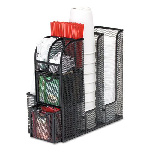 Organizer Coffee Condiment Organizer, 12.2 x 12 x 6, Black Little Joe