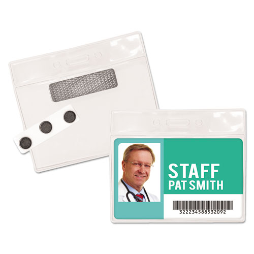 Name Badge Kits, Horizontal, Clear 4.5" x 3.25" Holder