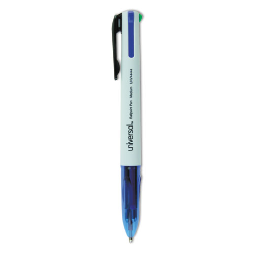 4Color MultiColor Ballpoint Pen, Retractable, Medium 1 mm, Black/Blue