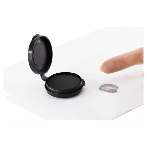 Fingerprint Ink Pad, 1 1/ 2" Diameter, Black Gateway