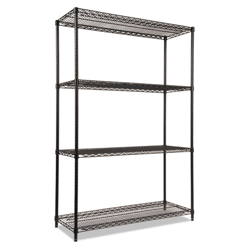 NSF Certified Industrial FourShelf Wire Shelving Kit, 48w x 18d x 72h
