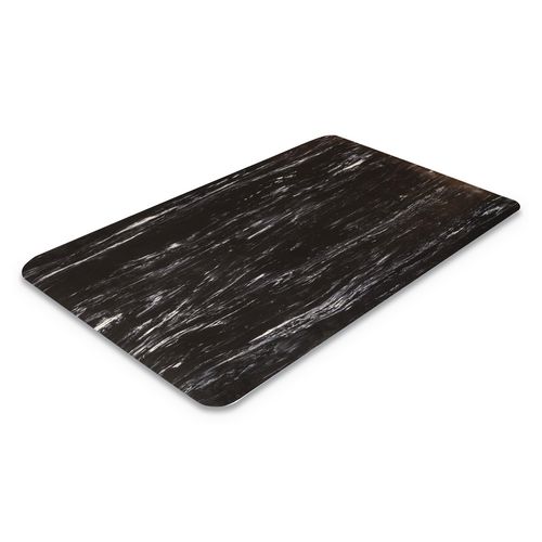 CushionStep Marbleized Rubber Mat, 36 x 60, Black OP Plus