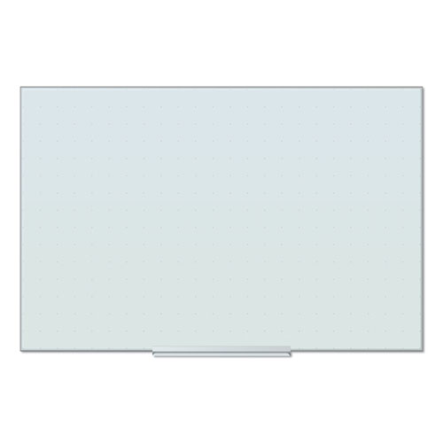 Floating Glass Ghost Grid Dry Erase Board, 35" x 23", White Surface
