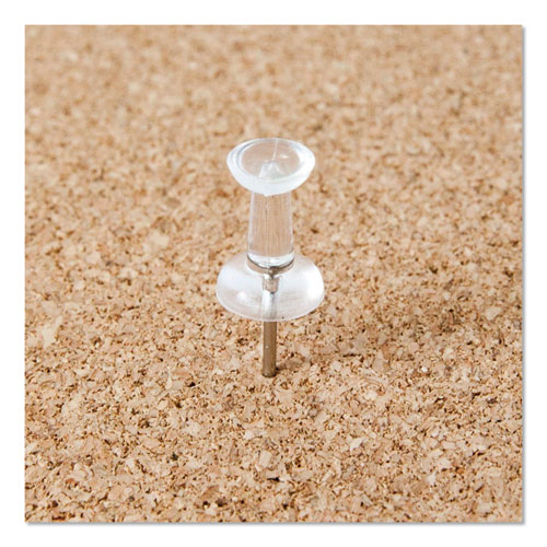 Standard Push Pins, Plastic, Clear, Clear Head/ Silver Pin, 0.44", 200
