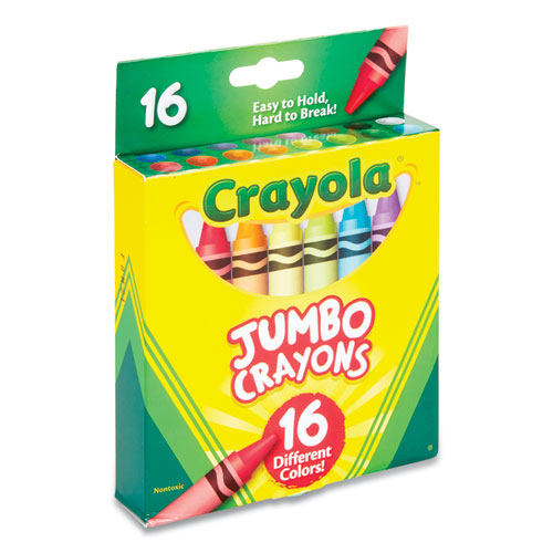 Crayola® Jumbo Crayons, Assorted, 16/Box Abel Supply
