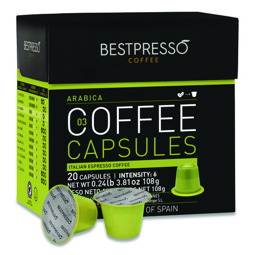 Nespresso Arabica Italian Espresso Pods, Intensity 8, 20/Box
