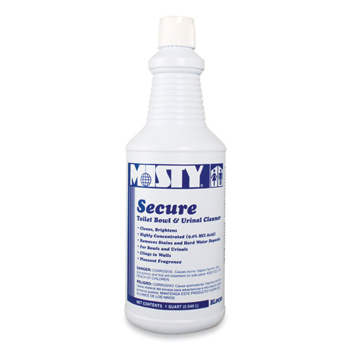 Secure Hydrochloric Acid Bowl Cleaner, Mint Scent, 32oz Bottle, 12