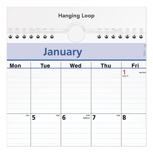 january 2023 calendar with notes section ATAGLANCE® QuickNotes Wall Calendar, 12 x 17, White/Blue/Yellow