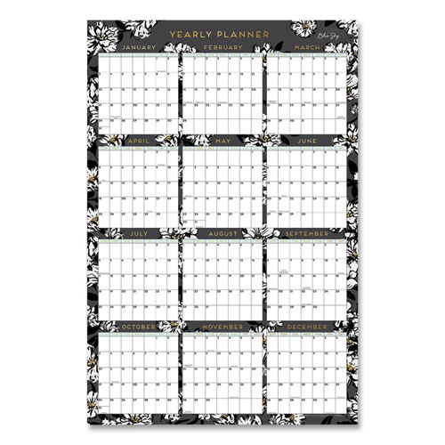 erasable wall calendar 2023 Blue Sky® Baccara Dark Laminated Erasable Wall Calendar, Floral Artwork