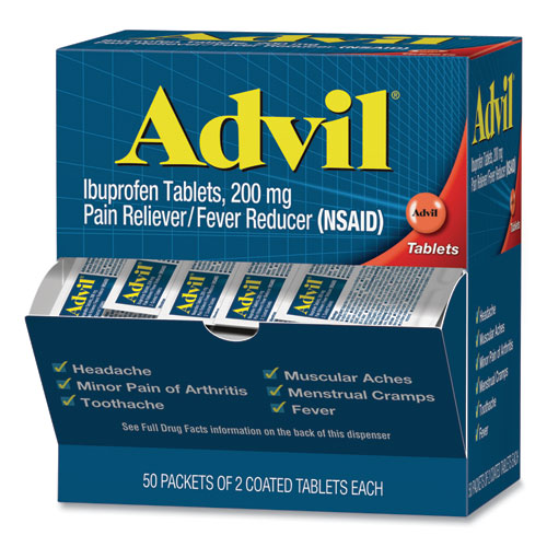 Ibuprofen Tablets, Two Pack, 50 Packs/ Box Medicines Advil®