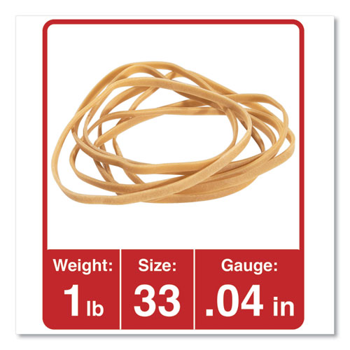 Rubber Bands, Size 33, 0.04" Gauge, Beige, 1 lb Box, 640/ Pack Rubber