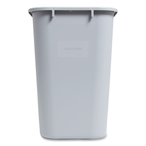 Open Top Indoor Trash Can , 7 gal, Plastic, Gray Zerbee