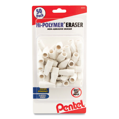 HiPolymer Cap Eraser, For Pencil Marks, White, 50/Pack Louisiana Association for the Blind