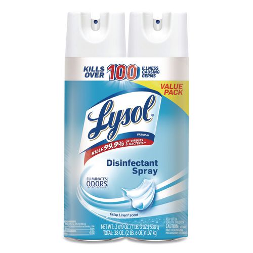 LYSOL® Brand Disinfectant Spray, Crisp Linen, 19 oz Aerosol Spray, 2