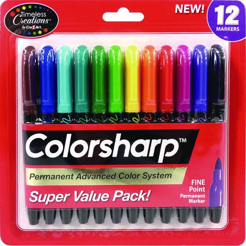 CraZArt® Colorsharp Permanent Markers, Fine Bullet Tip, Assorted
