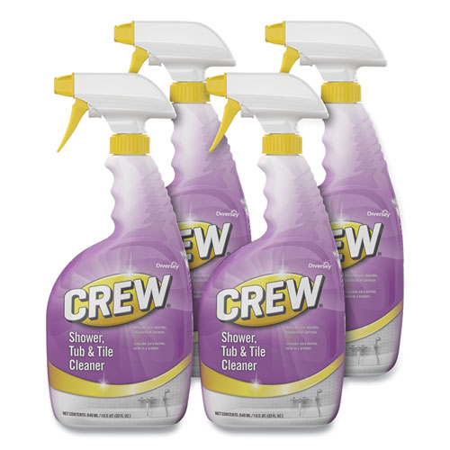 Crew Shower, Tub and Tile Cleaner, Liquid, 32 oz, 4/Carton Louisiana