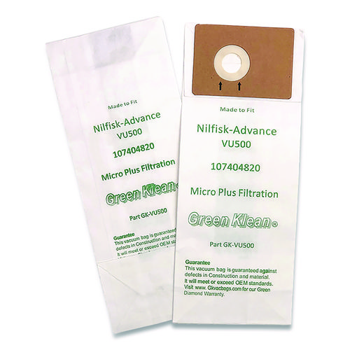 Replacement Vacuum Bags, Fits Advance VU500, 10/Pack Zerbee