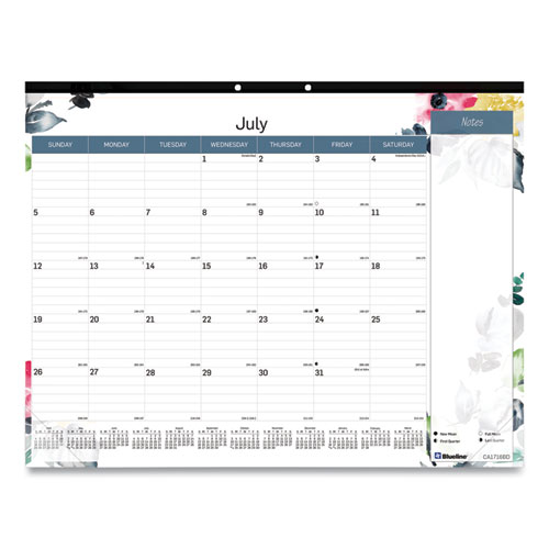 spring 2023 academic calendar Blueline® Spring Monthly Academic Desk Pad Calendar, Flora Artwork, 22