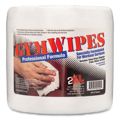 2XL Gym Wipes Professional, 6 x 8, Unscented, 700/Pack, 4 Packs/Carton
